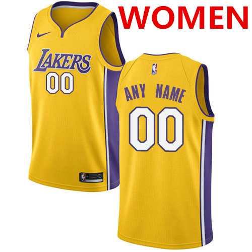 Women%27s Customized los angeles lakers swingman gold home nike icon edition jersey